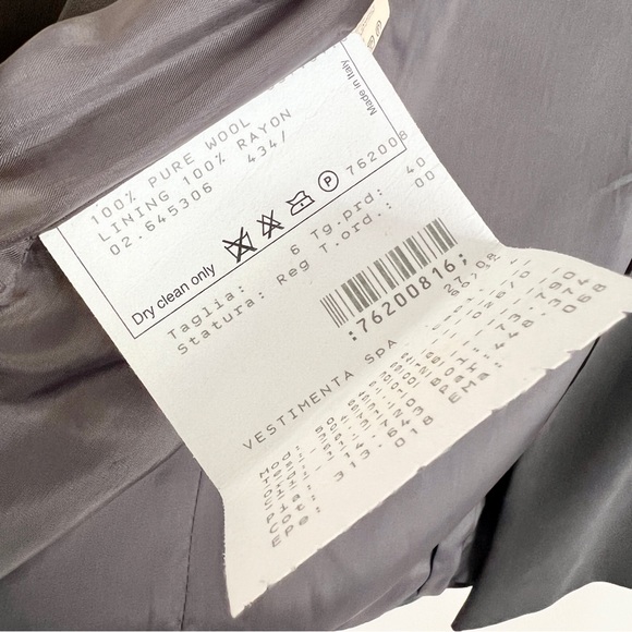 Vintage GIORGIO ARMANI F/W 1999 Wool Collarless Snap Button Blazer in Grey - Picture 8 of 9